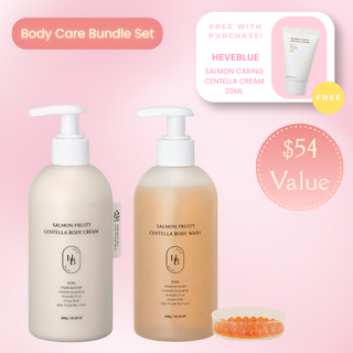 HEVEBLUE Salmon Fruity Centella Body Cream+Body Wash