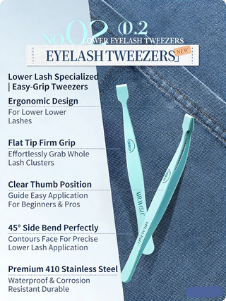 Mr.Wish White Moonlight Glue-Free Lower Eyelahes+Tweezer Set