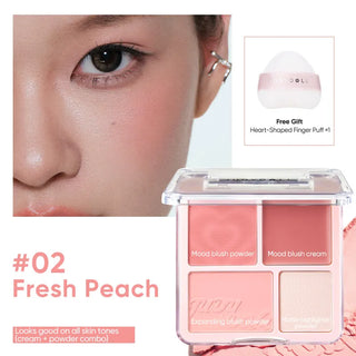 Judydoll 2 in 1 Blush Highlight Palette