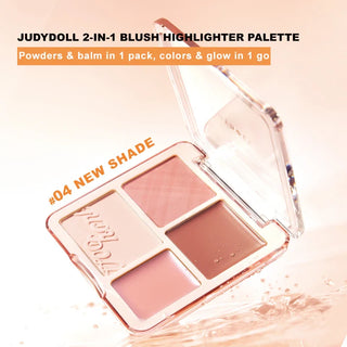 Judydoll 2 in 1 Blush Highlight Palette
