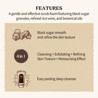 SKINFOOD Black Sugar Perfect Scrub Foam