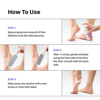Baren Foot Softener At-home Kit: Foot File & Callus Softener Spray