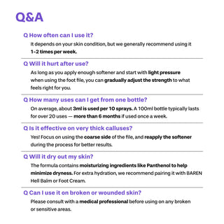 Baren Foot Softener At-home Kit: Foot File & Callus Softener Spray