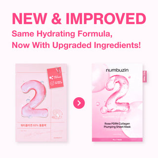 Numbuzin No.2 Rose PDRN Collagen Plumping Sheet Mask (5 Sheets)