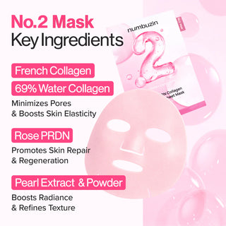 Numbuzin No.2 Rose PDRN Collagen Plumping Sheet Mask (5 Sheets)