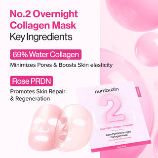 Numbuzin No.2 Rose PDRN Overnight Collagen Mask (4 Sheets)