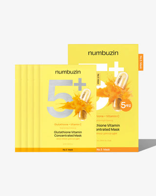 Numbuzin No.5+ Glutathione Vitamin Concentrated Sheet Mask (5 Sheets)