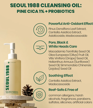 K-SECRET SEOUL 1988 Pine Cica 1% + Probiotics Cleansing Oil
