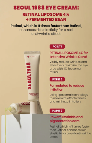 K-SECRET SEOUL 1988 Eye Cream: Retinal Lipsome 4% + Fermented Bean