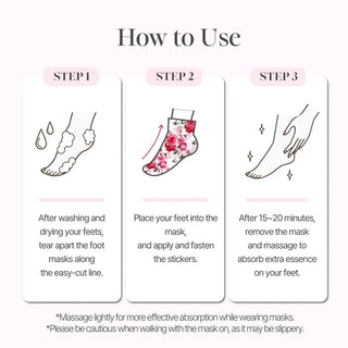 KOELF Rose Petal Satin Foot Mask (1 Pair)