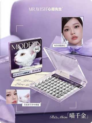 Mr.Wish Diagonal Flight Style Glue-Free False Eyelashes