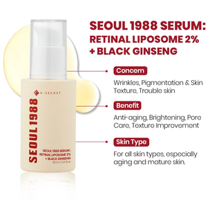 K-SECRET SEOUL 1988 Serum Retinal Lipsome 2% + Black Ginseng