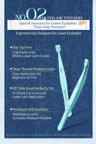 Mr.Wish White Moonlight Glue-Free Lower Eyelahes+Tweezer Set