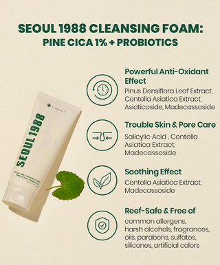 K-SECRET SEOUL 1988 Pine Cica 1% + Probiotics Cleansing Foam